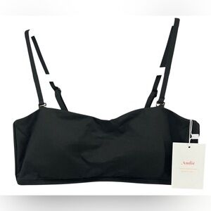 Andie Rio Bikini Swim Top Womens S Black Bralette Convertible Stretch Resort NEW